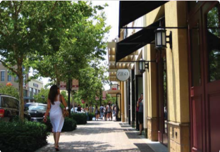 Woman Walking Down the Sidewalk