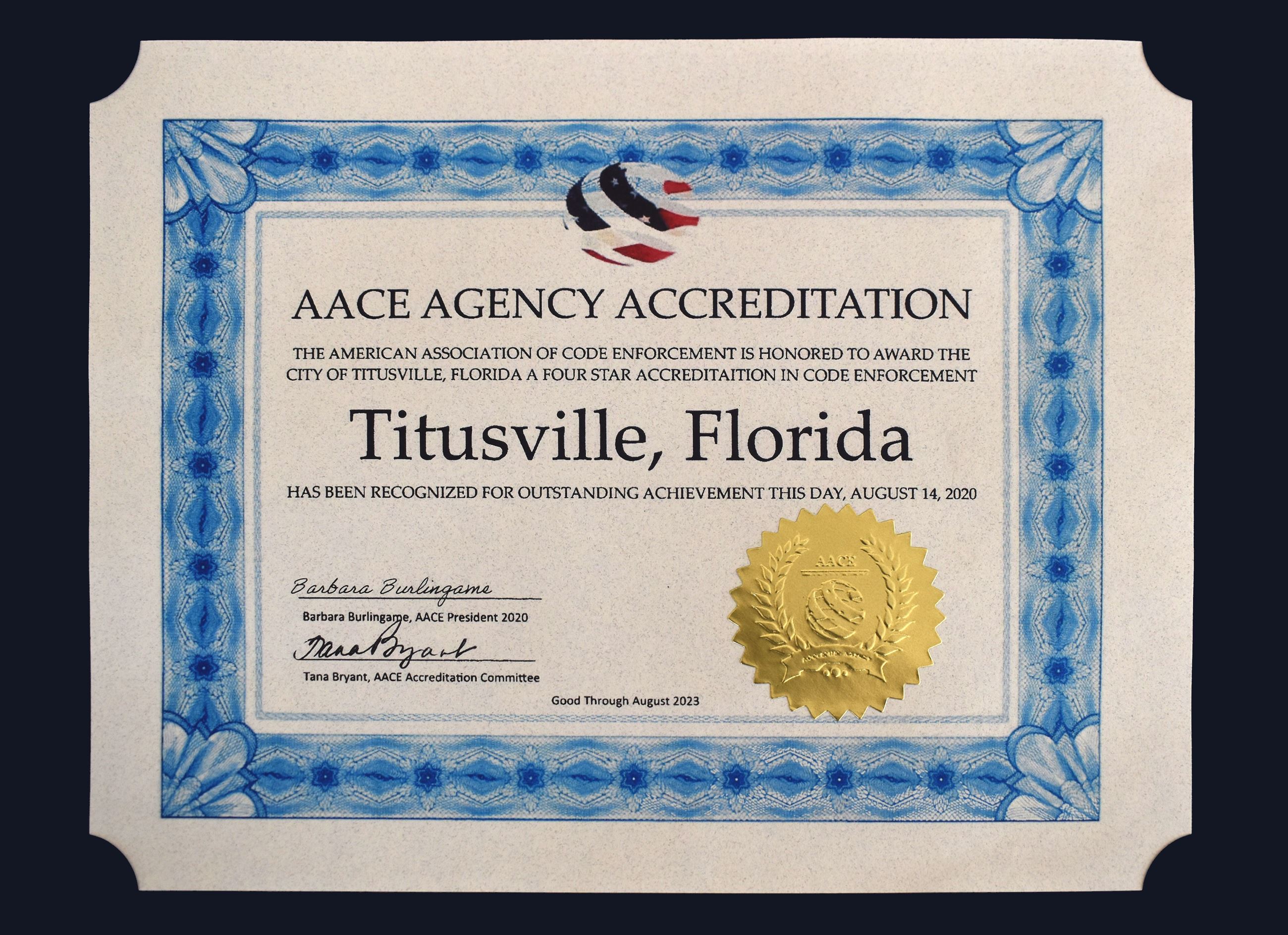 CODE ACCREDITATION CERT