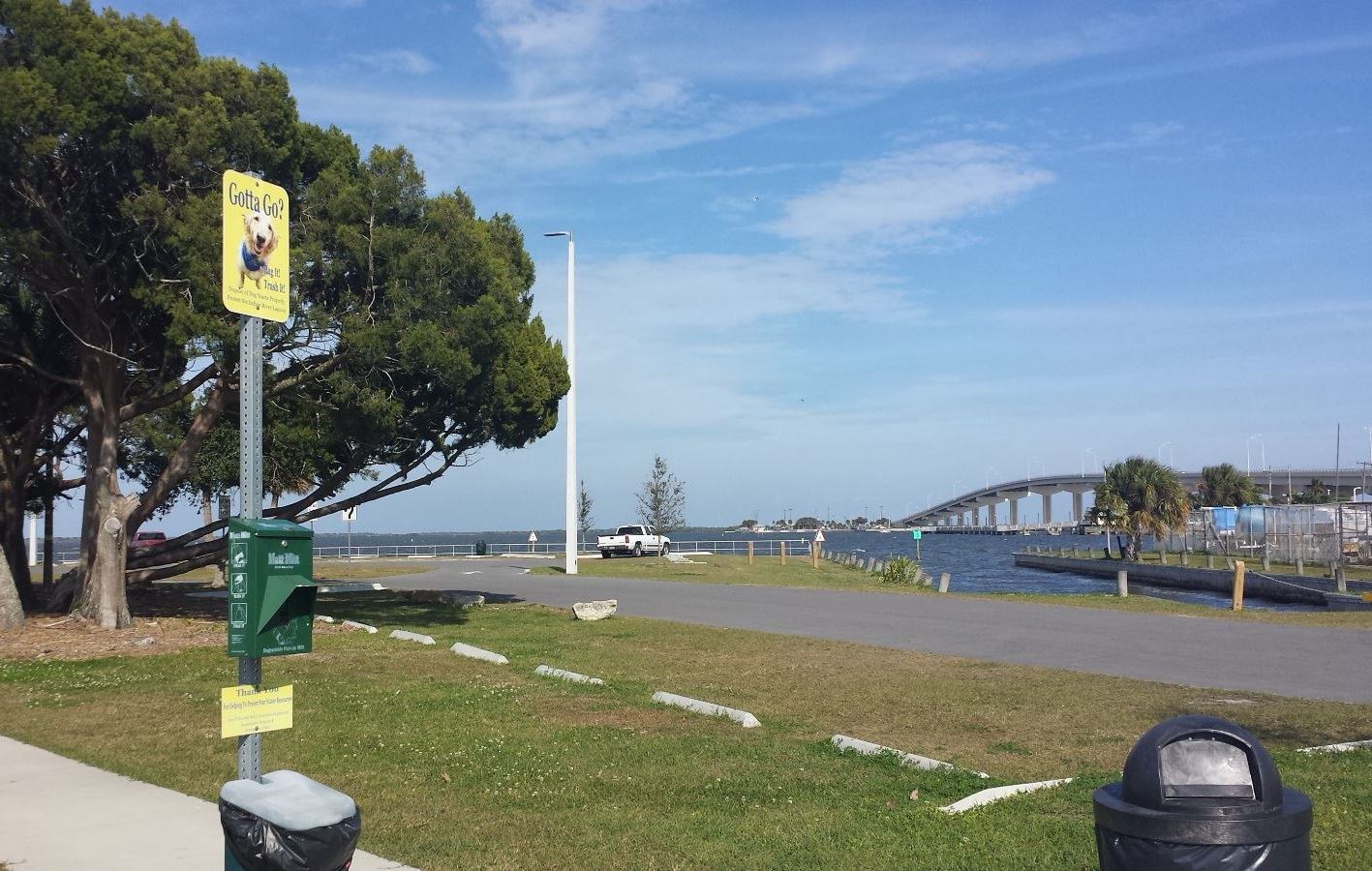 Pet Waste Bag Station near Water